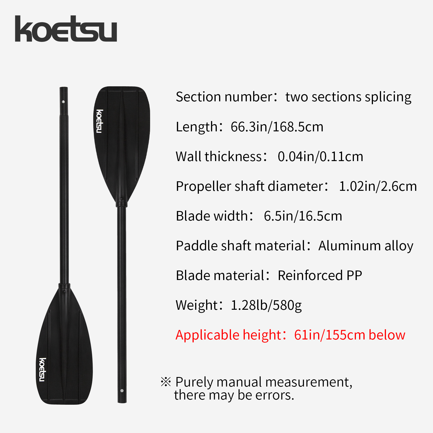 KOETSU Aluminum Alloy Double-H - огляд і ціна Fishing Boat Paddle