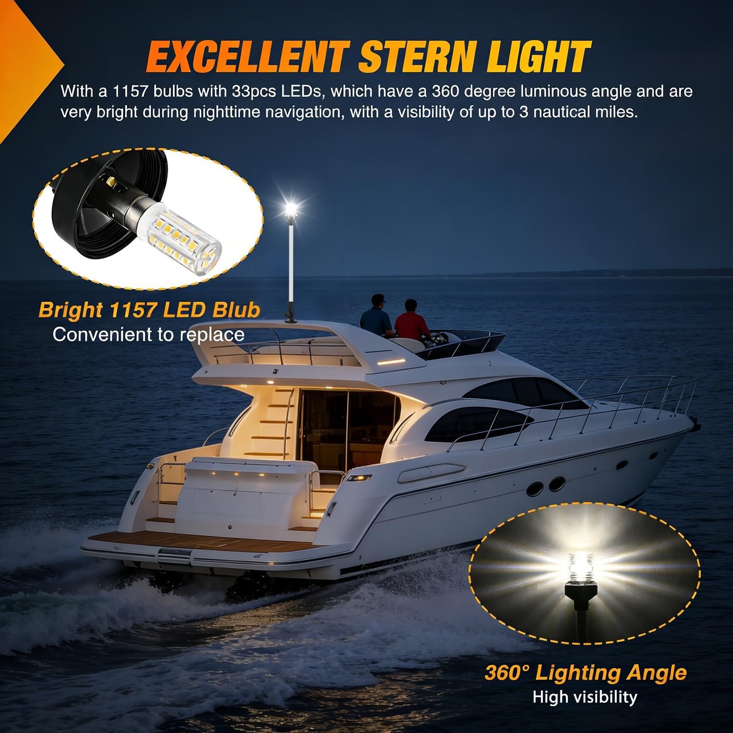 Nilight Marine Boat Stern Ligh - огляд і ціна Fishing Boat Navigation Light